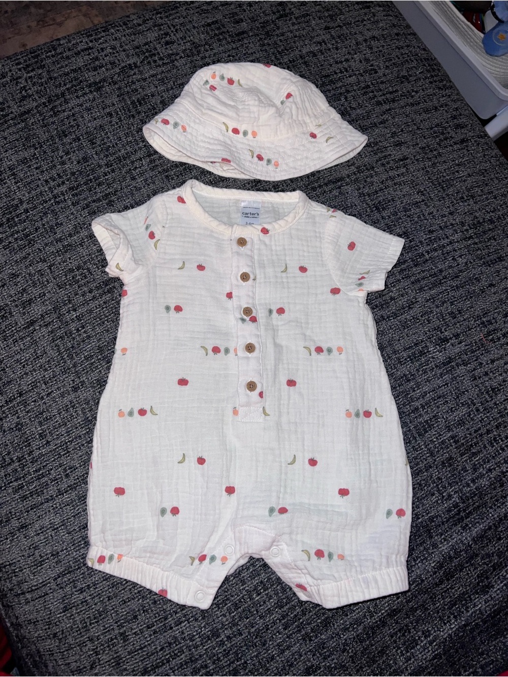 Carters romper with matching hat